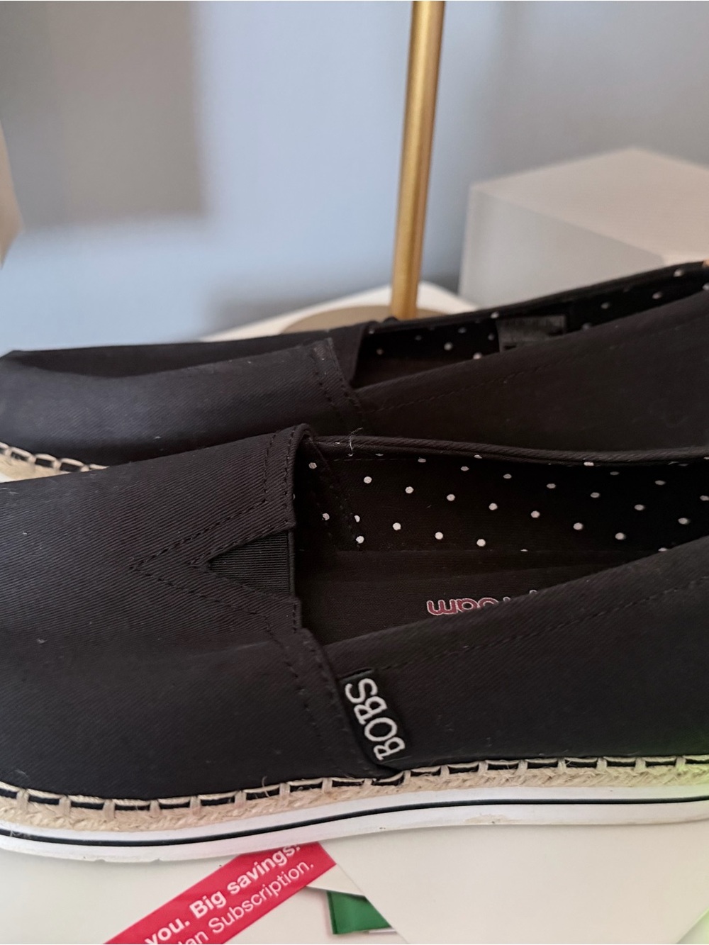 Skechers Black Canvas Espadrille Slip-On